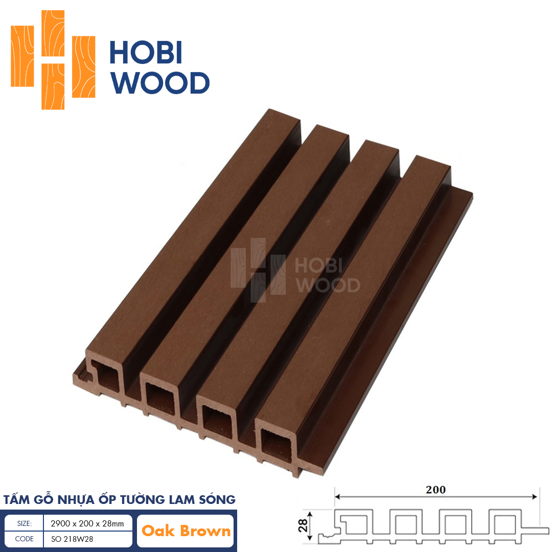 Lam sóng ốp tường - SO 218w28 (Oak Brown)