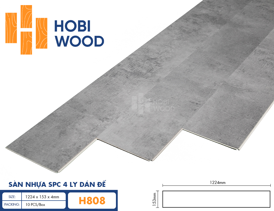 Sàn nhựa SPC 4 ly dán đế HobiWood - H808