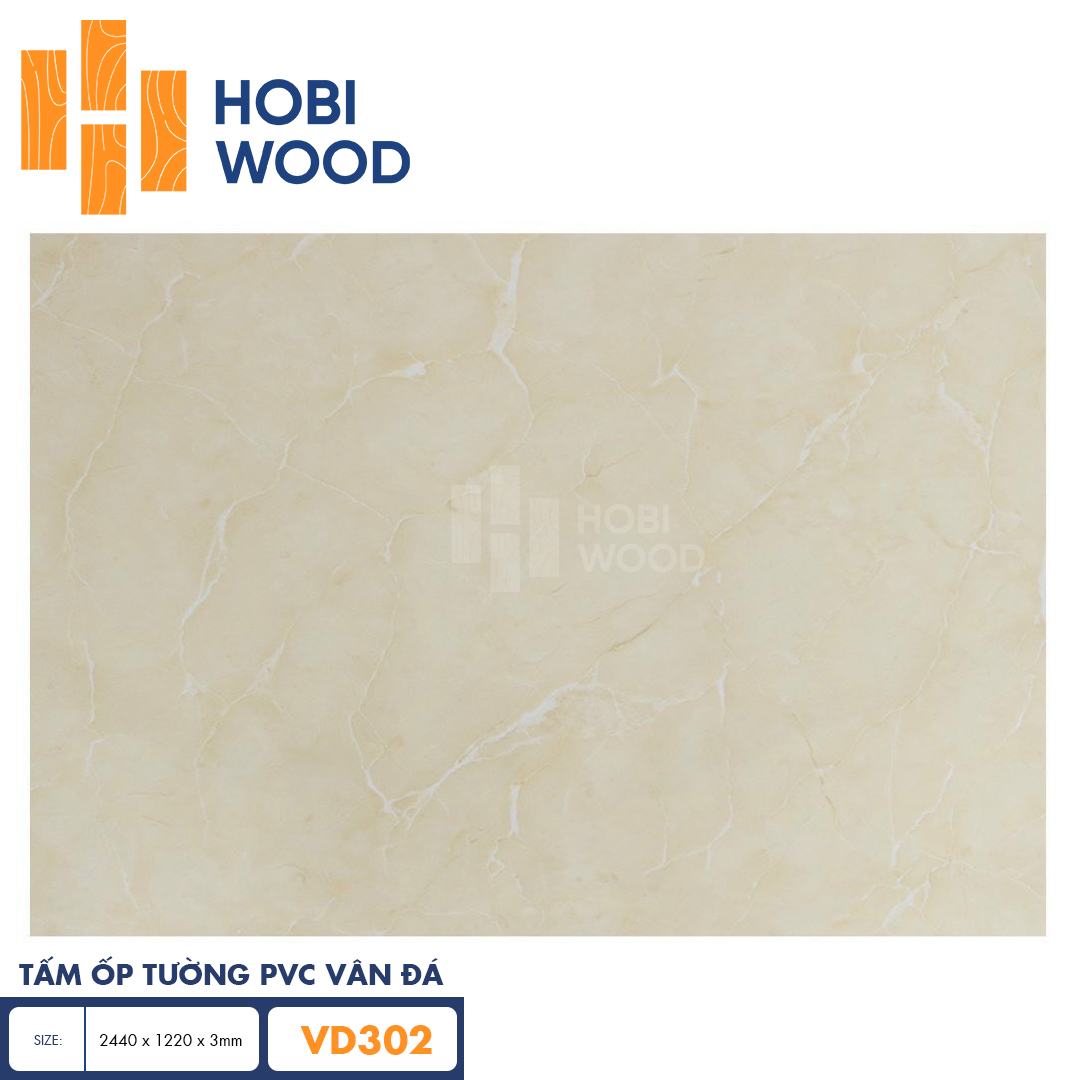 Tấm PVC vân đá HobiWood VD302