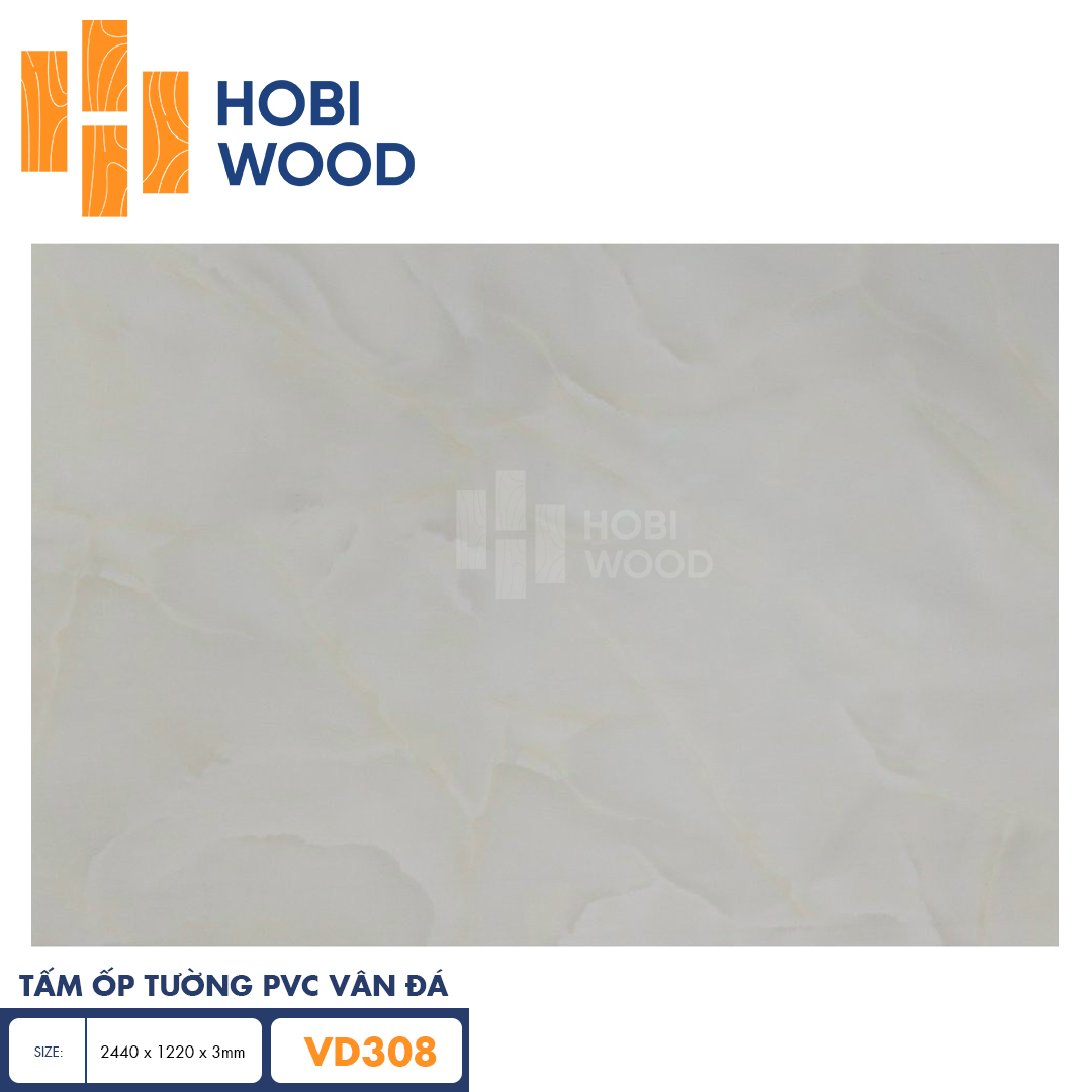 Tấm PVC vân đá HobiWood VD308