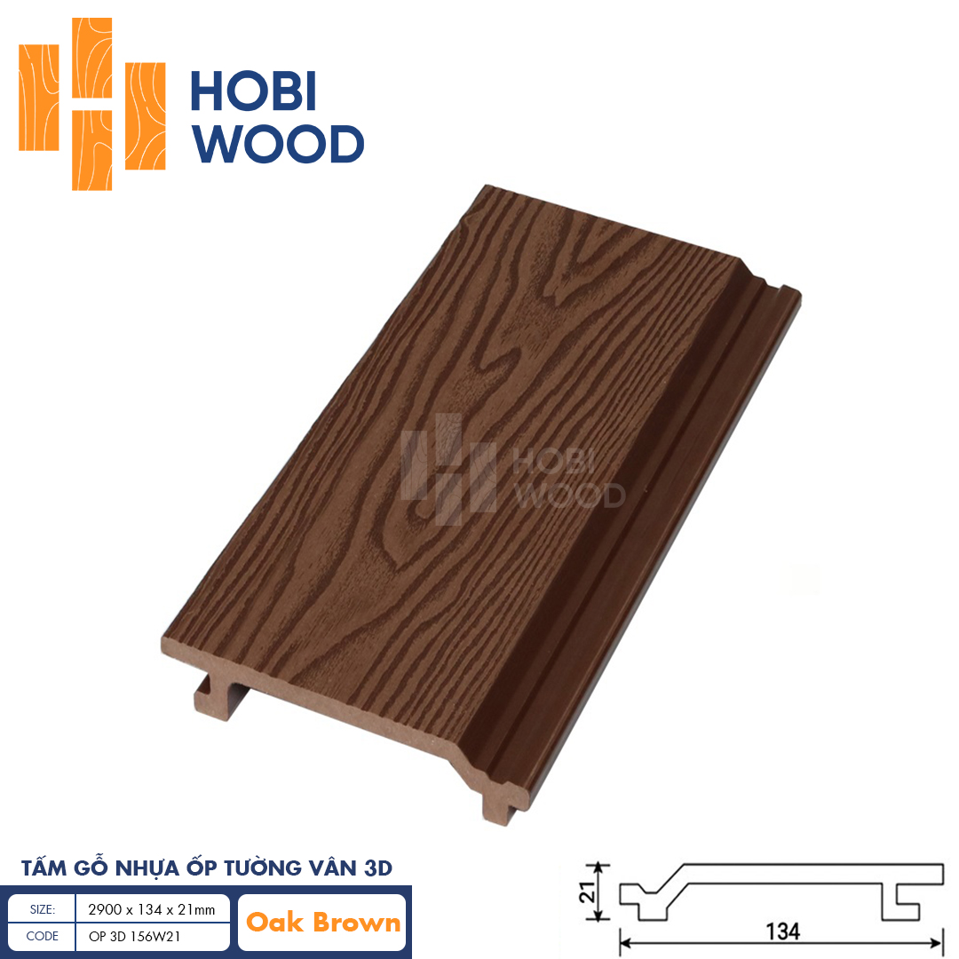 Tấm gỗ nhựa vân 3D - OP 3D 156W21 (Oak Brown)